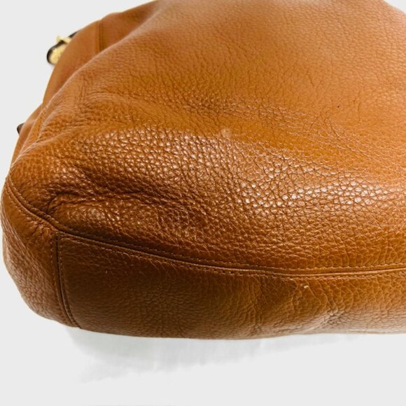 Large Michael Kors  Brown Carmel Leather Shoulder Hobo Handbag  With Scarf (2) - Picture 8 of 14